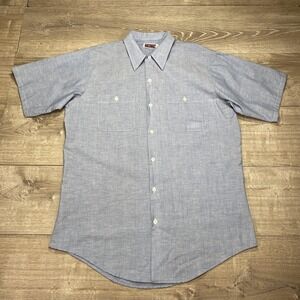 Vintage Big Mac Shirt Mens Large Tall Short Sleeve Workwear Chambray USA 90s‎